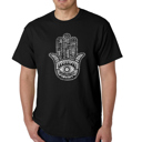 Black Small Mens Word Art T-shirt - Hamsa