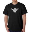 Black Small Men's Word Art T-shirt - TOP WORLDWIDE SURFING SPOTS