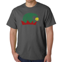 Gray Medium Christmas Elf Hat - Mens Word Art T-Shirt