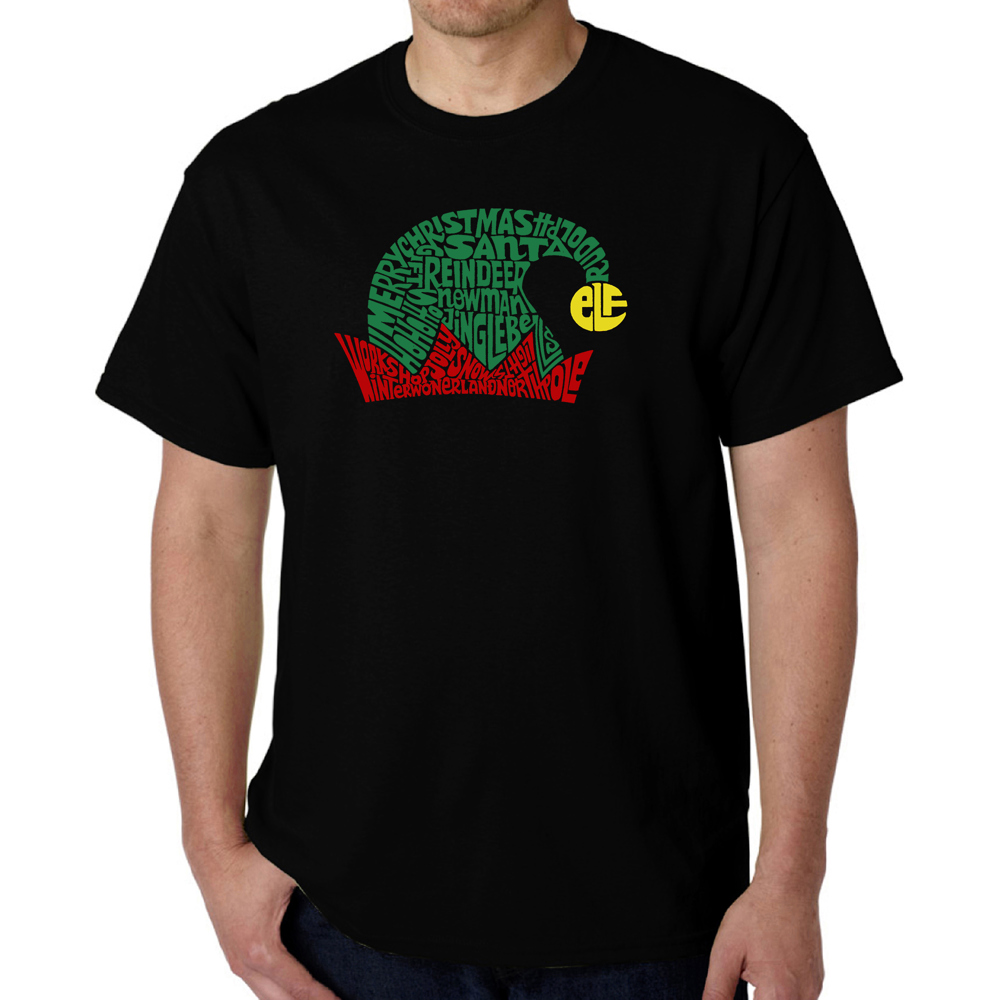 Christmas Elf Hat - Men's Word Art T-Shirt