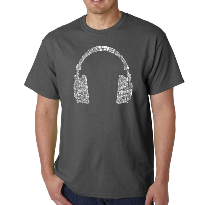 Mens Word Art T-shirt - 63 DIFFERENT GENRES OF MUSIC