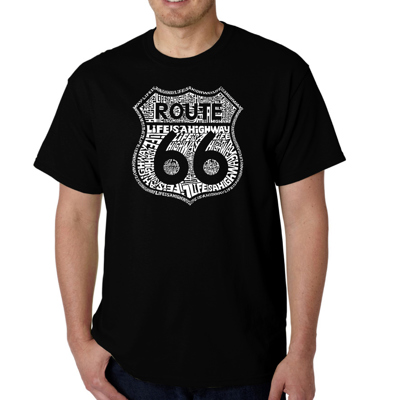 Mens Word Art T-shirt - Route 66 - Life is a Highway