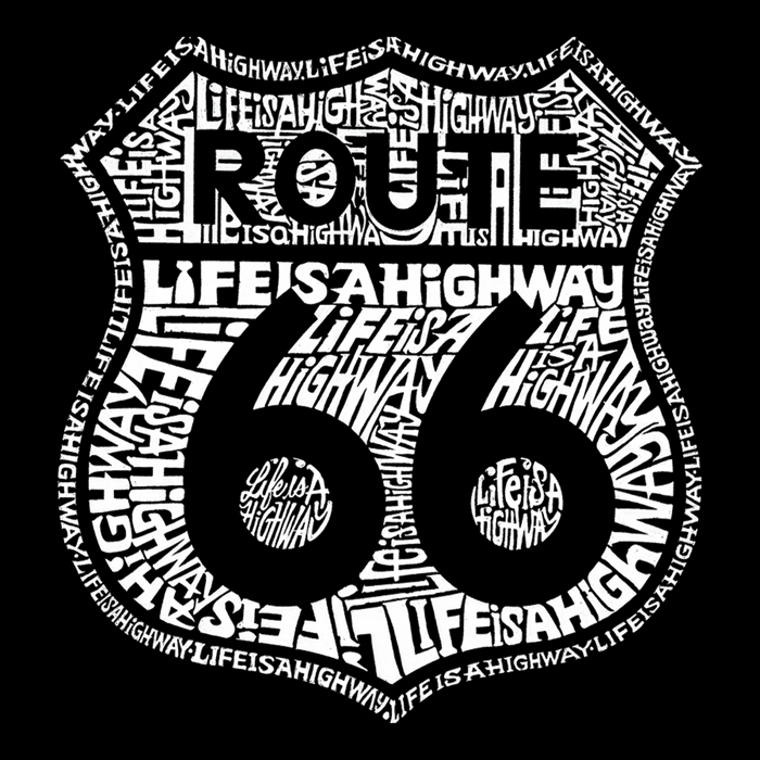Men's Word Art T-shirt - Route 66 - Life is a Highway