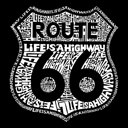  Men's Word Art T-shirt - Route 66 - Life is a Highway