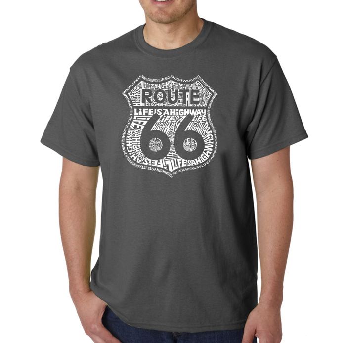 Men's Word Art T-shirt - Route 66 - Life is a Highway