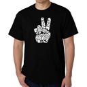 Black XL Men's Word Art T-shirt - Peace Out