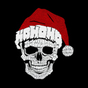  Santa Skull - Mens Word Art T-Shirt