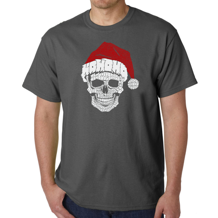 Santa Skull - Mens Word Art T-Shirt