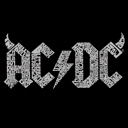 Gray XL Mens Word Art T-shirt - ACDC Song Titles