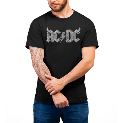 Men's Word Art T-shirt - ACDC Song Titles