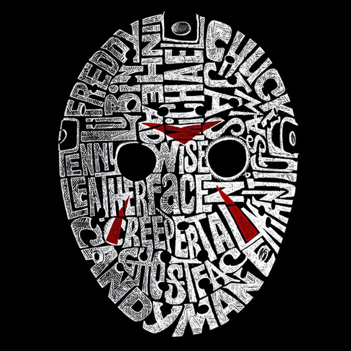 Men's Word Art T-shirt - Slasher Movie Villians