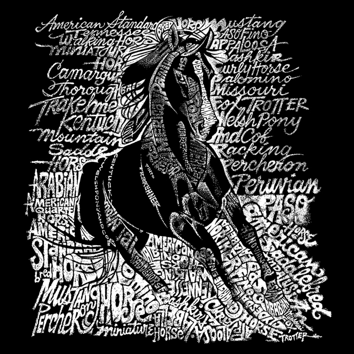 Men's Word Art T-shirt - POPULAR HORSE BREEDS