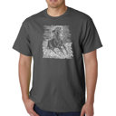 Gray XXXXL Men's Word Art T-shirt - POPULAR HORSE BREEDS