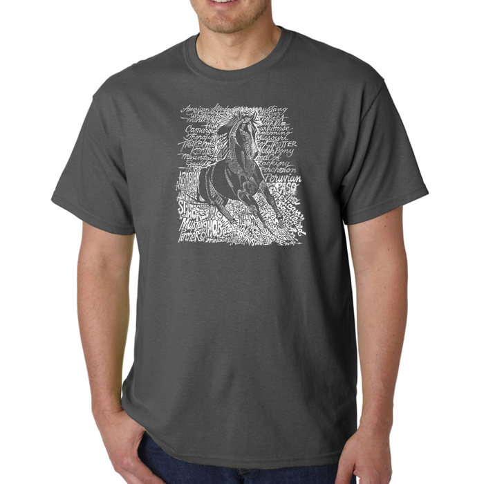 Men's Word Art T-shirt - POPULAR HORSE BREEDS