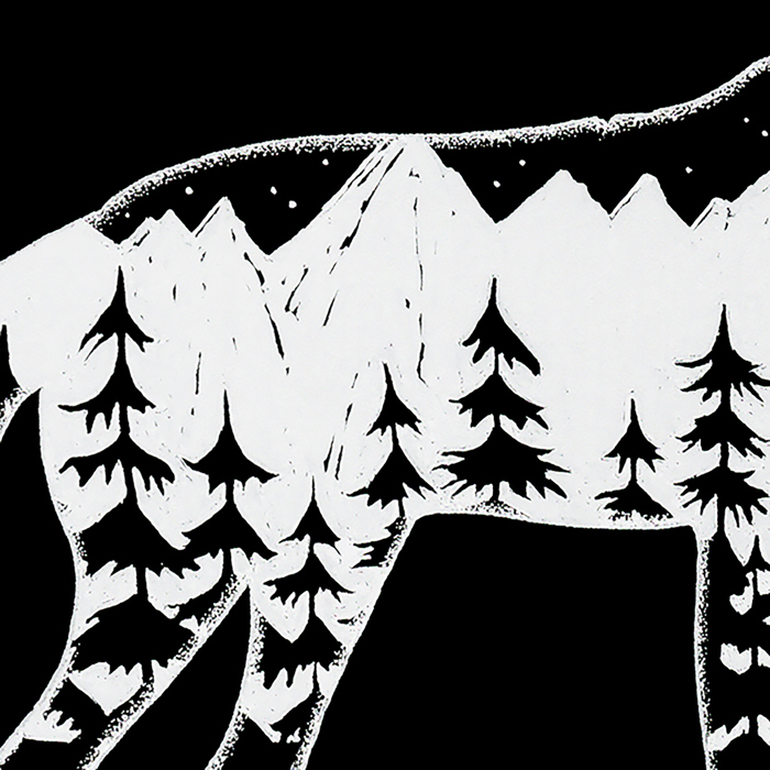 Mens Word Art T-shirt - Howling Wolf