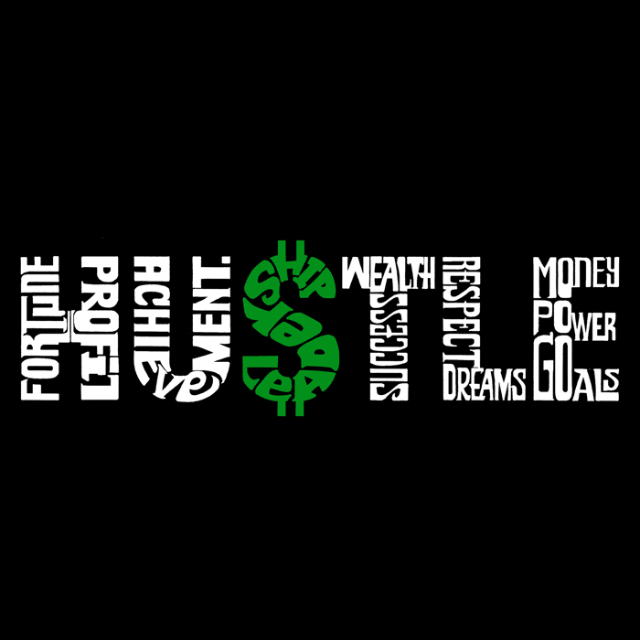 Men's Word Art T-shirt - Hustle