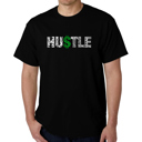Black XXL Men's Word Art T-shirt - Hustle
