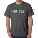 Gray Medium Men's Word Art T-shirt - Hustle