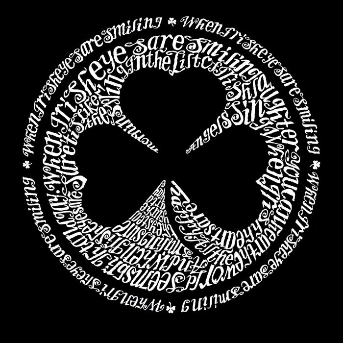 Men's Word Art T-shirt - LYRICS TO WHEN IRISH EYES ARE SMILING
