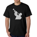 Black Medium Men's Word Art T-shirt - ALL TIME JAZZ SONGS
