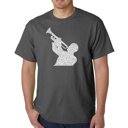 Gray Small Men's Word Art T-shirt - ALL TIME JAZZ SONGS