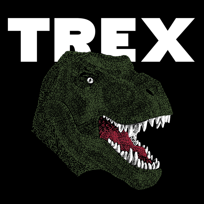 Mens Word Art T-shirt - T-Rex Head