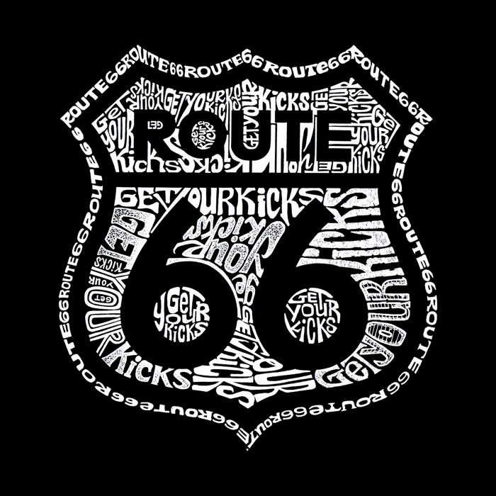 Men's Word Art T-shirt - Get Your Kicks on Route 66