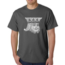 Gray Large Mens Word Art T-shirt - King of Spades
