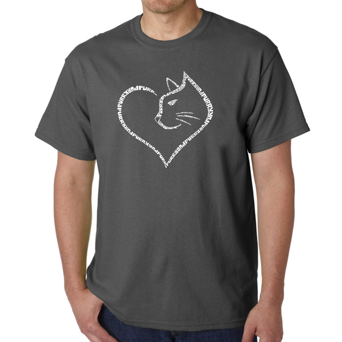 Cat Heart - Mens Word Art T-Shirt