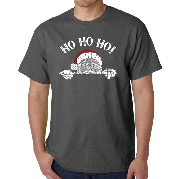 Peeking Santa - Men's Word Art T-Shirt