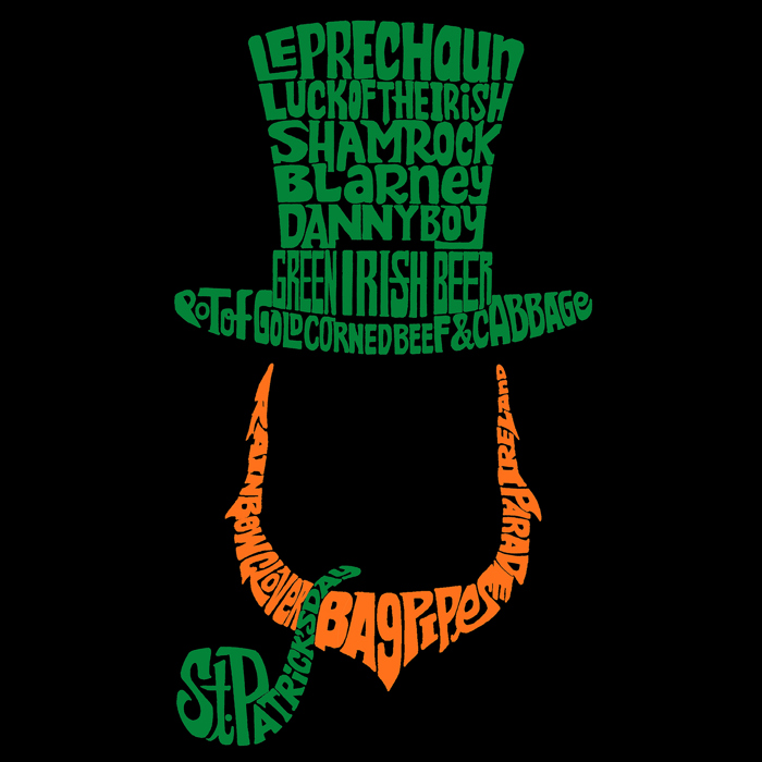 Mens Word Art T-shirt - Leprechaun