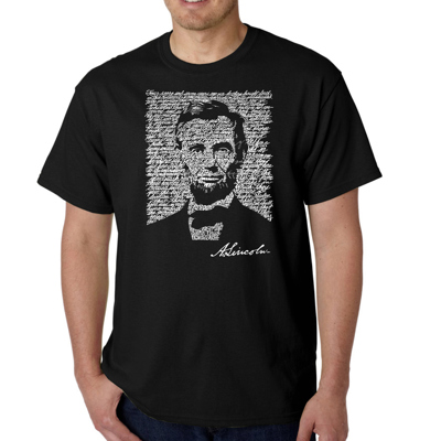 Mens Word Art T-shirt - ABRAHAM LINCOLN - GETTYSBURG ADDRESS