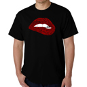 Black XL Brooklyn Lips - Men's Word Art T-Shirt