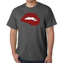 Gray XXXL Brooklyn Lips - Men's Word Art T-Shirt