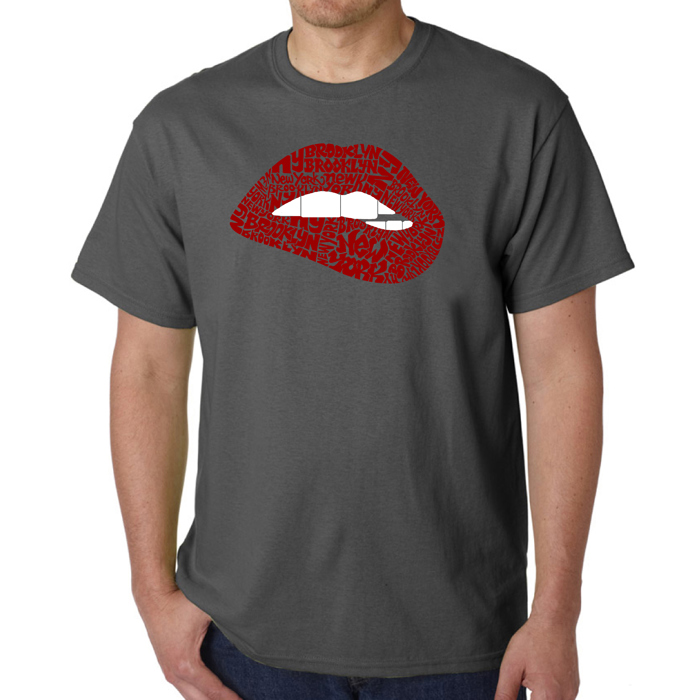 Brooklyn Lips - Men's Word Art T-Shirt