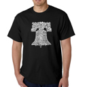 Black XXXL Men's Word Art T-shirt - Liberty Bell