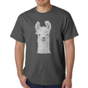 Gray Small Mens Word Art T-shirt - Llama