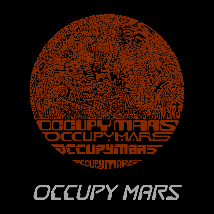 Mens Word Art T-shirt - Occupy Mars