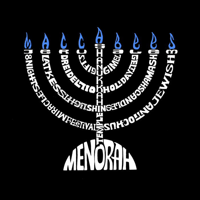 Menorah - Mens Word Art T-Shirt