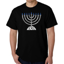 Black XXXL Menorah - Men's Word Art T-Shirt