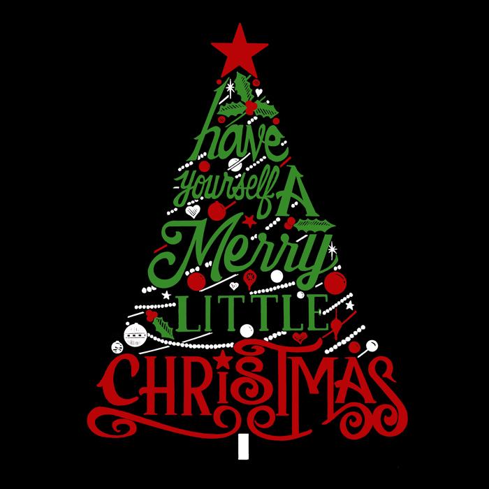 Have Yourself a Merry Little Christmas - Mens Word Art T-Shirt
