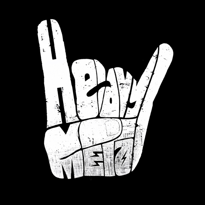 Mens Word Art T-shirt - Heavy Metal