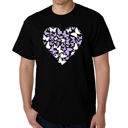 Black Large Butterfly Heart - Men's Word Art T-Shirt