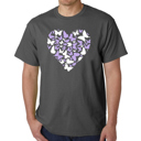 Gray XXXXL Butterfly Heart - Men's Word Art T-Shirt