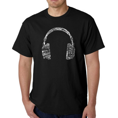 Mens Word Art T-shirt - HEADPHONES - LANGUAGES