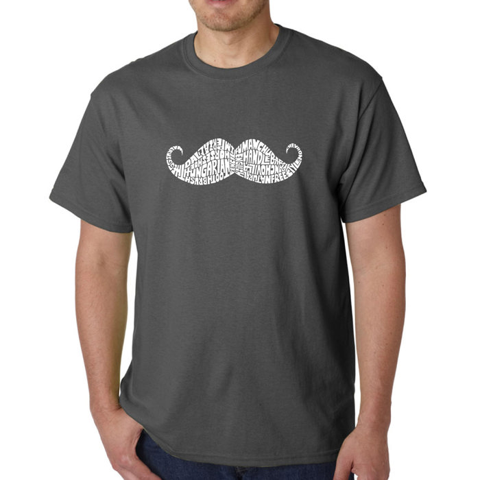 Men's Word Art T-shirt - WAYS TO STYLE A MOUSTACHE