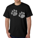 Black Small Mens Word Art T-shirt - Meow Cat Prints