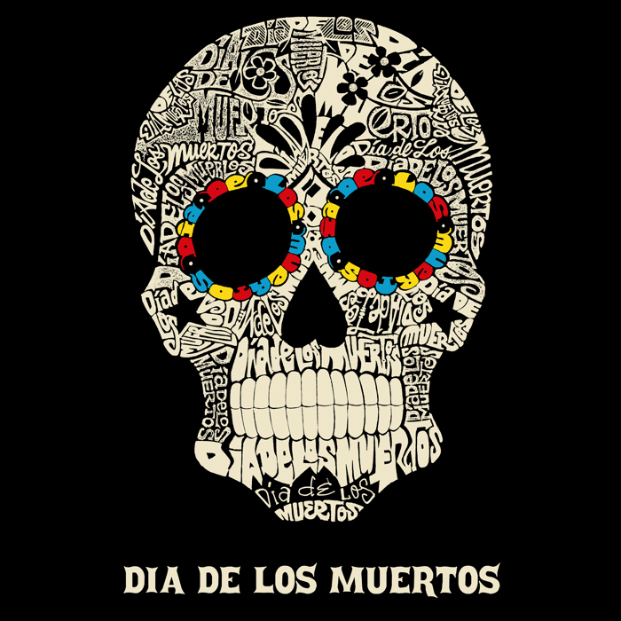 Men's Word Art T-shirt - Dia De Los Muertos