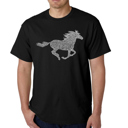 Black Large Men's Word Art T-shirt - Horse Breeds