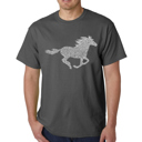 Gray Medium Men's Word Art T-shirt - Horse Breeds